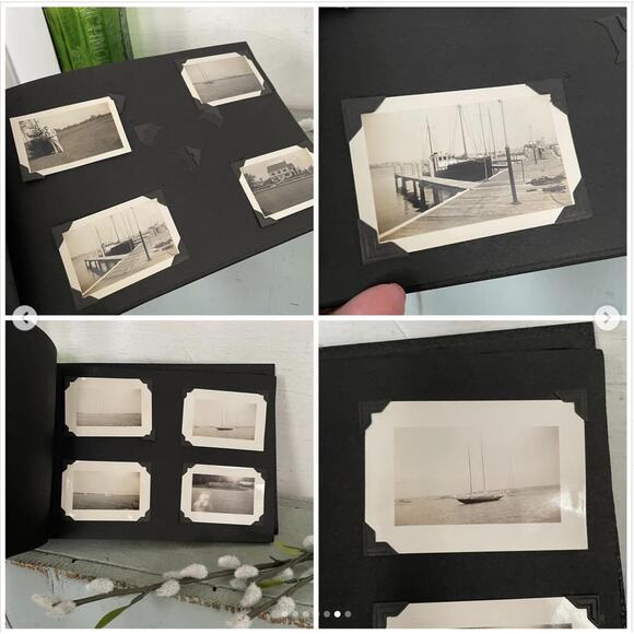 Vintage Snapshots Photograph Black Scrapbook BW Family Photos Dog Bicycle Car - Picture 8 of 10